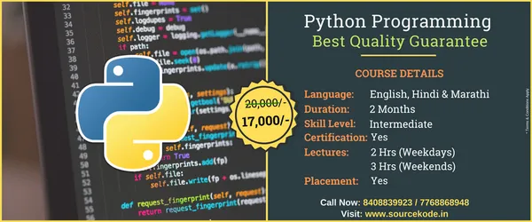 Python Programming Training Course – Online & Classroom Batches India | SourceKode
